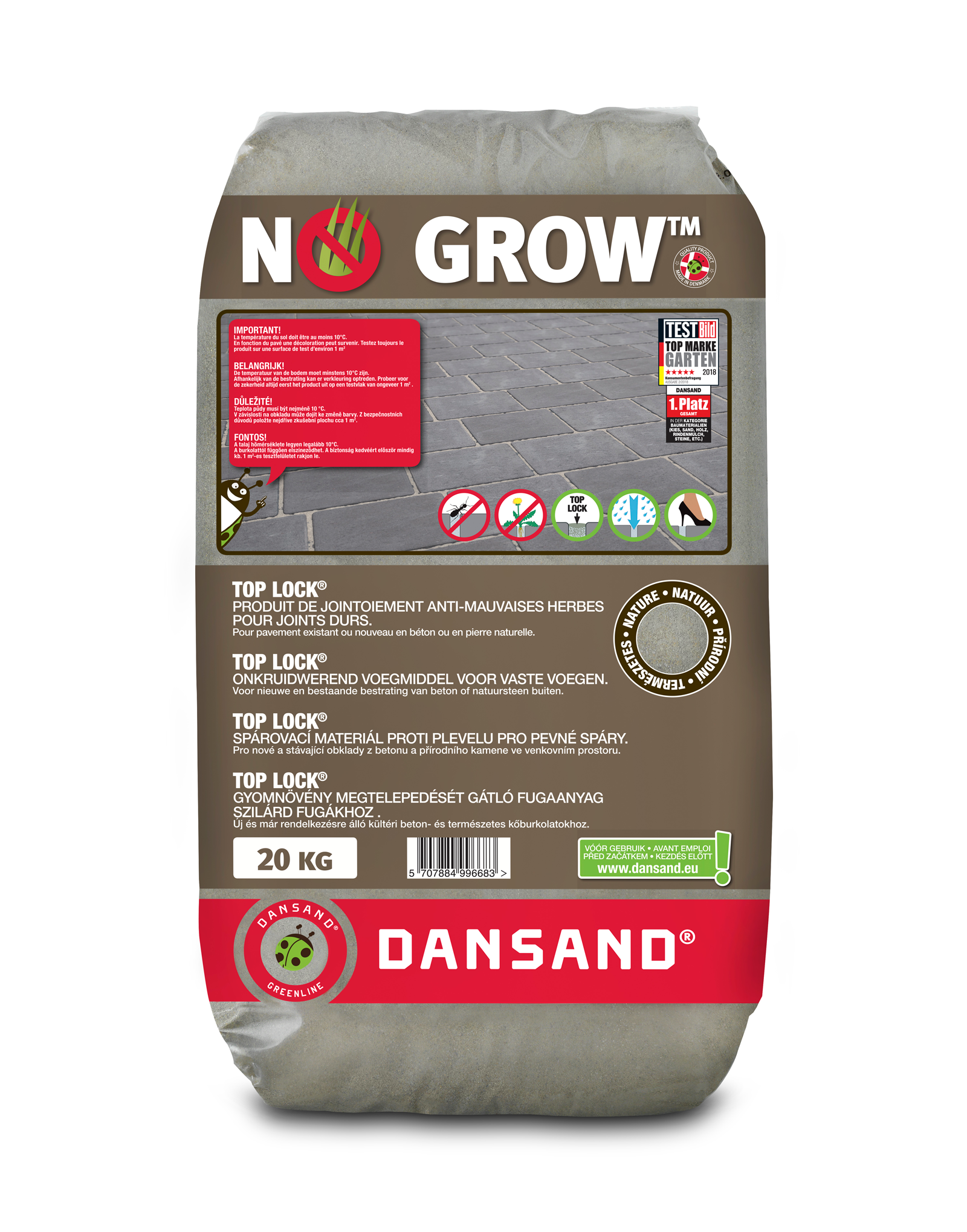 Dansand No Grow Onkruidwerend voegzand 20 kg Naturel