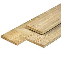 Geïmpregneerd Vuren Plank Geschaafd met ronde hoeken 18x145 mm 300 cm