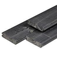 Geïmpregneerd Vuren Blokhutprofiel Geschaafd Zwart  Werkende breedte 112 mm 28x121 mm 300 cm
