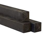 Geïmpregneerd Grenen Paal met Diamantkop Geschaafd Rustiek Zwart 68x68 mm 270 cm