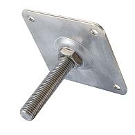 Stelplaat m16 100x100x5 mm verzinkt verstelbare moer