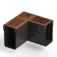 Star Drain 65/100 Hoekstuk - Roestbruin (Cortenstalen)