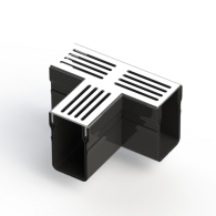 Stardrain Lijngoot T-stuk Grijs / Aluminium t.b.v. goot 100x6,5x10cm