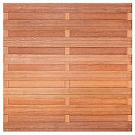 Tuinscherm Bronkhorst, keruing hardhout, RVS-geschroefd, horizontaal, 18-planks (15+3) 180 x 180 cm