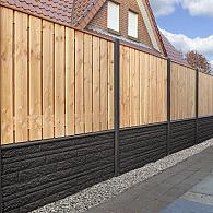 Berton©-motiefplaat smal, antraciet gecoat H26 x D4,8 x L184 cm rotsmotief