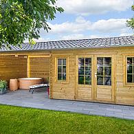 Blokhut - Tuinhuis Kwaspa | 44 mm | vuren onbehandeld