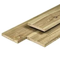Geïmpregneerd Grenen plank Geschaafd met ronde hoeken 16x140 mm 300 cm