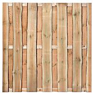 Tuinscherm Rustiek, groen geïmpregneerd grenen, RVS-geschroefd, 15-planks (12+3) 180 x 180 cm