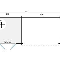 Blokhut - Tuinhuis Charlotta | 28 mm | vuren onbehandeld