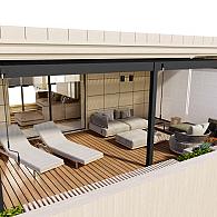 Aluminium overkapping Windscherm 265 cm wit