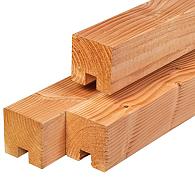 Douglas geschaafd eind sleufpaal 115x115 mm 300 cm