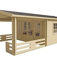 Blokhut - Tuinhuis Leeds | 58 mm | vuren onbehandeld
