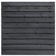 Tuinscherm Kassel, zwart gespoten vuren, RVS-geschroefd, 21-planks (19+2) 180 x 180 cm