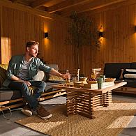 Teak loungeset Riverside tafel met glasplaat