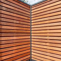 Tuinscherm Prinsenbeek, bangkirai hardhout, RVS-geschroefd, 40-planks (36+4) 180 x 180 cm