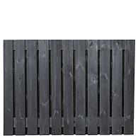Tuinscherm Stuttgart, zwart gespoten vuren, RVS-geschroefd, 21-planks (19+2) 180 x 130 cm