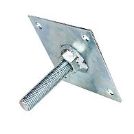 Hoogteverstelling verzinkt M16 10 x 10 cm plaat