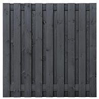 Tuinscherm Koblenz, zwart gespoten vuren, RVS-geschroefd, 21-planks (19+2) 180 x 180 cm