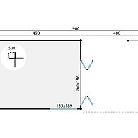 Blokhut - Tuinhuis Casper | 58 mm | vuren onbehandeld