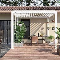 Aluminium overkapping Toronto vrijstaand 360 x 400 x 255 cm wit