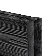 Berton©-motiefplaat smal antraciet gecoat H26 x D3,5 x L184 cm rabat-houtmotief