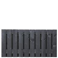 Tuinscherm Stuttgart, zwart gespoten vuren, RVS-geschroefd, 21-planks (19+2) 180 x 90 cm