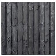 Tuinscherm Marlies, zwart geïmpregneerd douglas, RVS-geschroefd, 21-planks (19+2) 180 x 180 cm