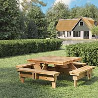 Picknicktafel vierkant Classic, vuren gedroogd, groen geïmpregneerd