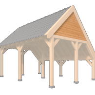 Wandmodule topgevel kapschuur XL- zweeds rabat Red Class Wood