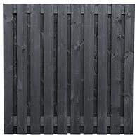 Tuinscherm Stuttgart, zwart gespoten vuren, RVS-geschroefd, 21-planks (19+2) 180 x 180 cm