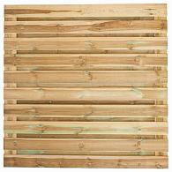 Tuinscherm Breda, groen geïmpregneerd grenen, RVS-geschroefd, horizontaal, 21-planks (19+2) 180 x 180 cm