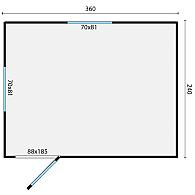 Circuswagen Joey | 19mm | vuren onbehandeld | 360 x 240 cm | excl. onderstel