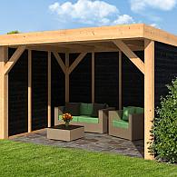 DHZ Plat dak Ommen Douglas 300 x 400 cm zwart geïmpregneerd