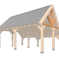 Wandmodule topgevel kapschuur XXL- zweeds rabat Red Class Wood