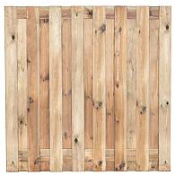 Tuinscherm Coevorden, groen geïmpregneerd grenen, RVS-geschroefd, 17-planks (15+2) 180 x 180 cm