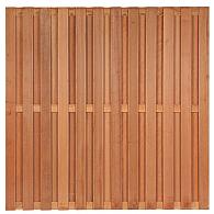 Tuinscherm Leeuwarden, keruing hardhout, RVS-geschroefd, 26-planks (23+3) 180 x 180 cm