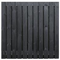 Tuinscherm Dresden, zwart gespoten vuren, RVS-geschroefd, 23-planks (21+2) 180 x 180 cm