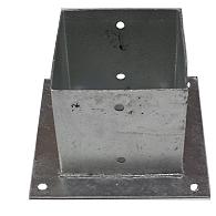 Paalhouder met plaat 151x151 mm hoogte 150 mm verzinkt