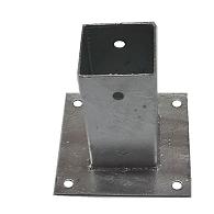 Paalhouder met plaat 71x71 mm hoogte 150 mm verzinkt