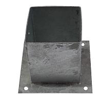 Paalhouder met plaat 121x121 mm hoogte 150 mm verzinkt