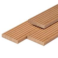 Bangkirai hardhout vlonderplank 2,5 x 14,5 x 460 cm kunstmatig gedroogd, geschaafd, 1 zijde 7 groeven