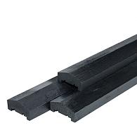 Midden-Europees vuren afdeklat piramide geïmpregneerd en zwart gespoten, (3-planks tussenruimte) 3,6 x 8,5 x 180 cm