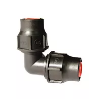 Palaplast kniekoppeling, 2x klem, 16 x 16 mm