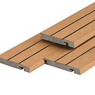 PuraDock composiet eindprofiel 2,2 x 14,6 x 290 cm, cedar, massief, 1 zijde 1 groef, 1 zijde 2 groeven, clip systeem