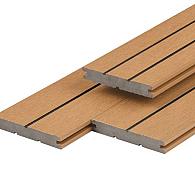 PuraDock composiet vlonderplank 2,2 x 14,6 x 390 cm, cedar, massief, 1 zijde 1 groef, 1 zijde 2 groeven, fijne houtnerf, clip systeem