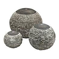 Set borrelstenen, bluette, 1 x 45 cm, 1 x 35 cm, 1 x 25 cm, ingezaagd, bovenzijde gepolijst
