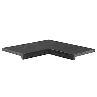 Zwembadrand Tibet Asian Black 2.0 binnenhoek 60/30x60/30x5/2,5 cm, gevlamd, voorzijde gezoet