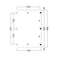 Kapschuur Billund XL Uitbreidingset Red Class Wood 300 x 460 cm