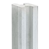 Berton©-sleufpaal Zaan wit/grijs, vlakke kop 10 x 10 x 275 cm tussenmodel met brede ondersleuf