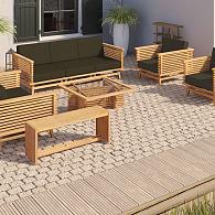 Teak loungeset Riverside fauteuil incl. kusses